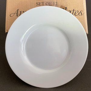 Caterer's Box by Fisher Ceramic Set of (12) 6" White Appetizer Tapas Plates NIB